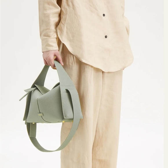 Songmont Sage Green Leather Shoulder Bag - Picture 3 of 16